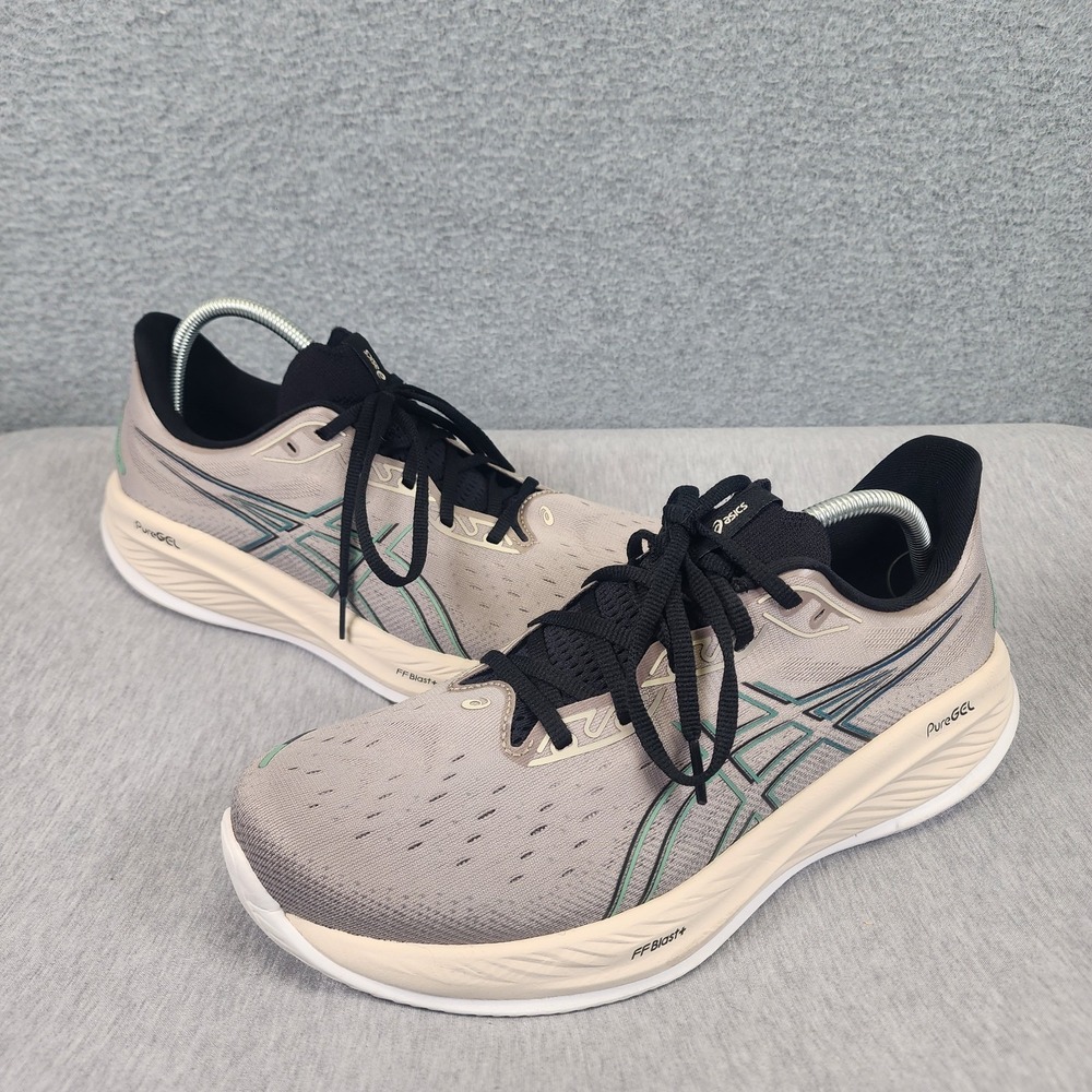 Asics Gel Cumulus 26 Running Shoes Mens 11.5 Moon Rock/Dark Mint‎ Gray 1011b792